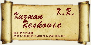Kuzman Resković vizit kartica